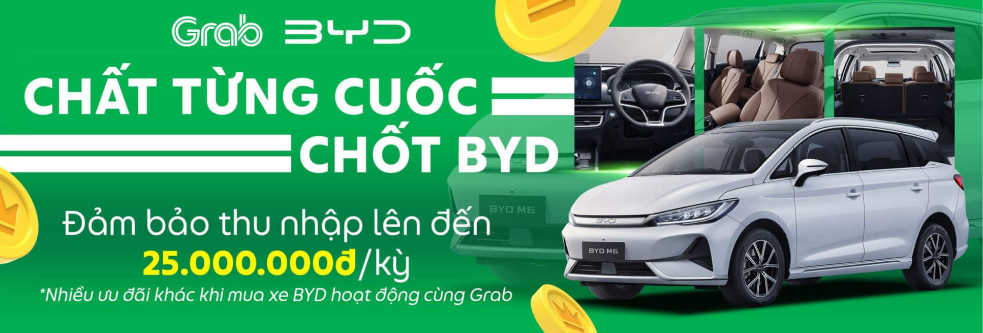 Grab ra ưu đãi khuyến khích Tài xế Việt mua xe điện BYD